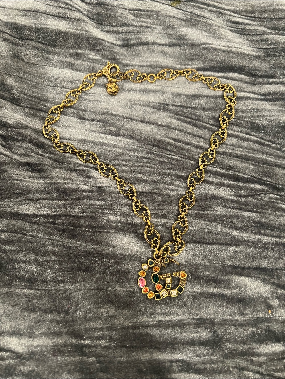 Vintage Gucci Multicolored GG Bronze Necklace - Picture 3 of 6